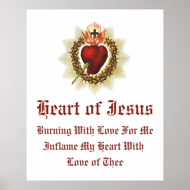 Sacred Heart of Jesus Graphic Poster Print  (Devant)