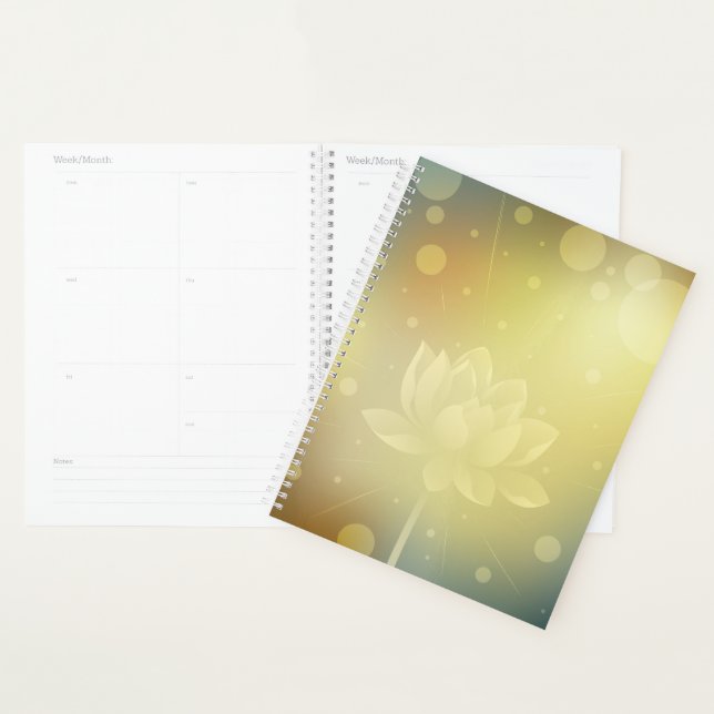 Sacred Lotus Hardcover Daily Planner (Devant avec enveloppe)