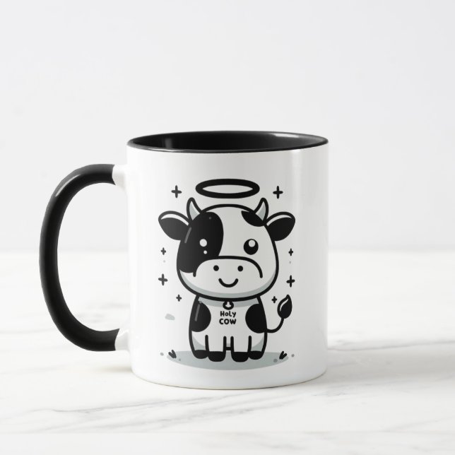  Sacred Moo-Ment Holy Cow Mug – Floating Cow  (Gauche)
