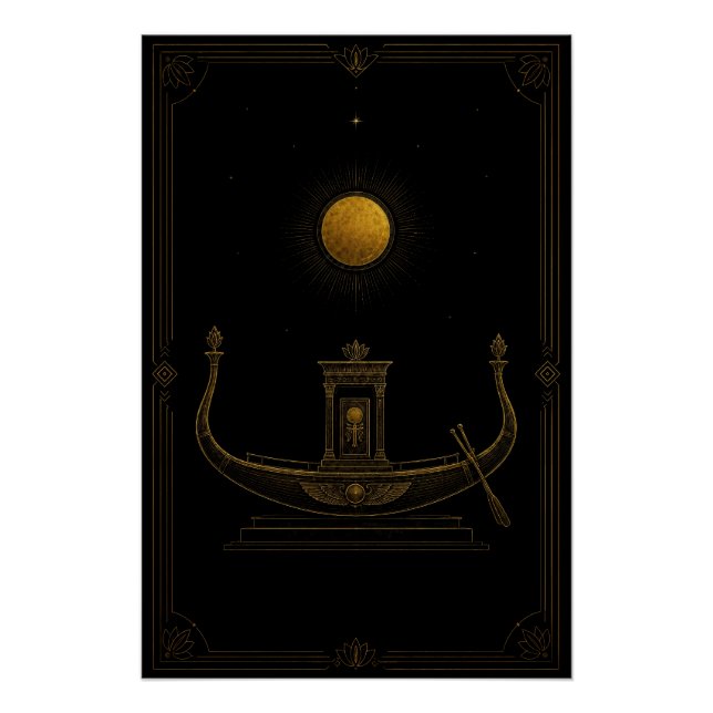 Sacred Solar Barque Beneath the Sun Poster (Devant)