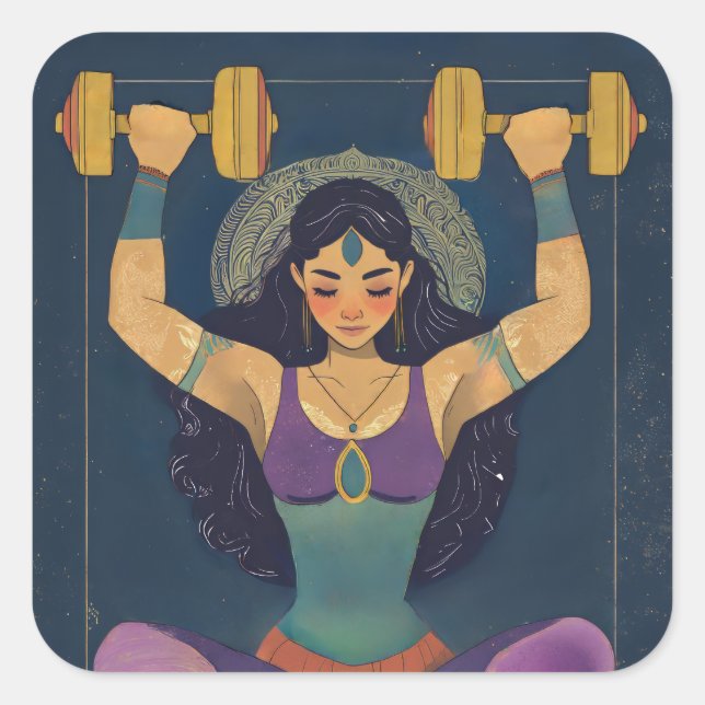 Sacred Strength Goddess Weightlifting Sticker (Devant)