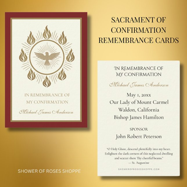 Sacrement Saint-Esprit Confirmation Carte Sainte — (Créateur téléchargé)