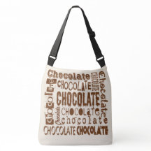 Sacs à bandoulière avec typographie au chocolat