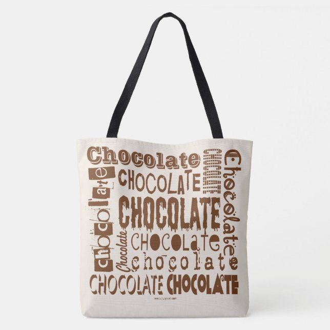 Sacs à bandoulière avec typographie au chocolat (Dos)