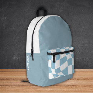 Sacs à dos d'école de nom personnalisé - À damiers
