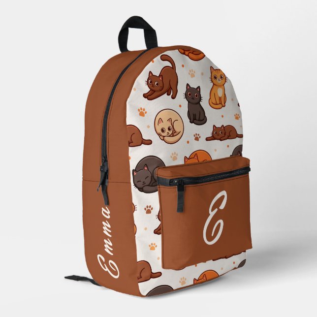 Sacs à dos motif chats mignons personnalisables po (Coin arrière gauche)