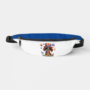 Sacs Banane 4 juillet chien/chiot mignon, patriotique