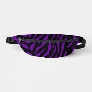 Sacs Banane 80s RETRO BLACK PURPLE TIGER STRIPES FANNY PACK