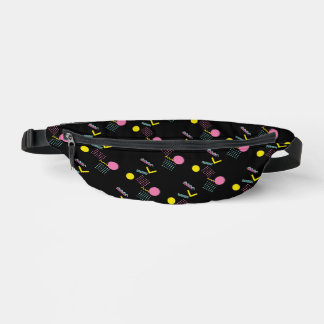 Sacs Banane 90s Retro Memphis Motif sur Noir