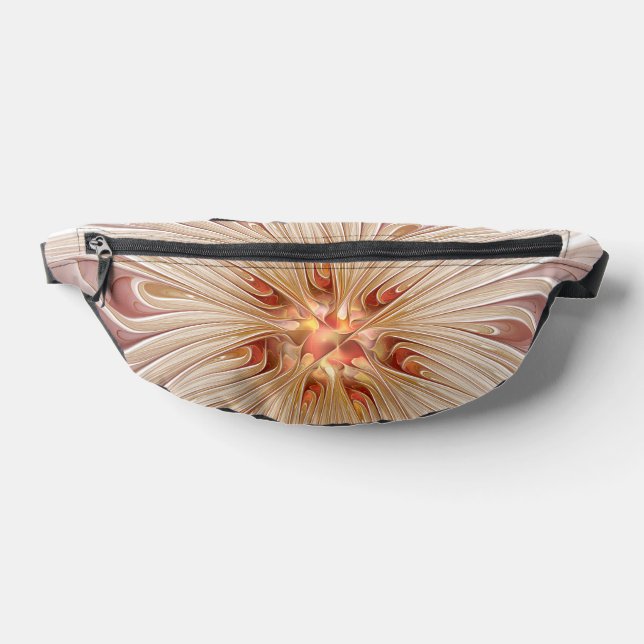 Sacs Banane Abstrait Moderne Peach Pastel Flower Fractal Art (Poser)