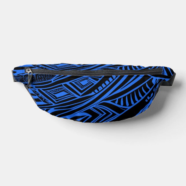 Sacs Banane Abstrait Tribal Noir Et Bleu (Poser)