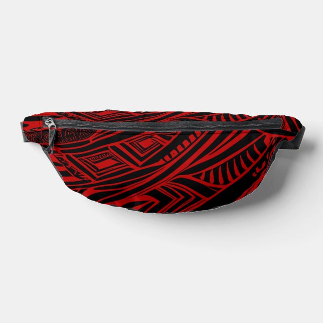 Sacs Banane Abstrait Tribal Noir Et Rouge (Poser)