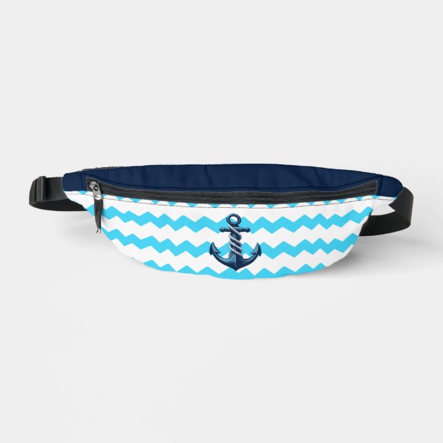 Sacs Banane Ancrage bleu avec vagues bleues (Recto)