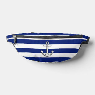 Sacs Banane Ancre Chrome sur la marine nautique Bleu Stripes I