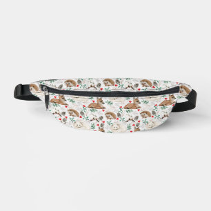 Sacs Banane Animaux de bois, motif de Noël blanc