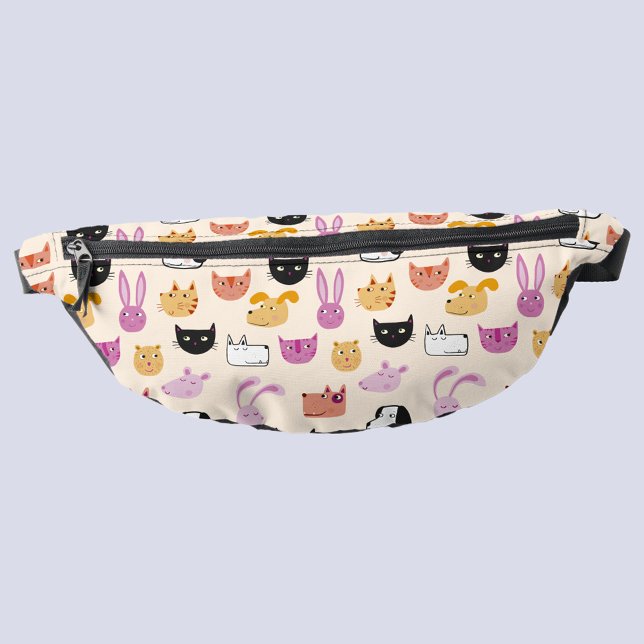Sacs Banane Animaux de compagnie amusants (Cute pet animal pattern blush pink fanny pack)