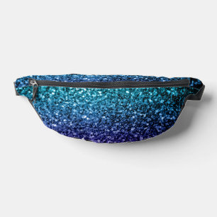 Sacs Banane Aqua blue ombre fausse parties scintillant scintil