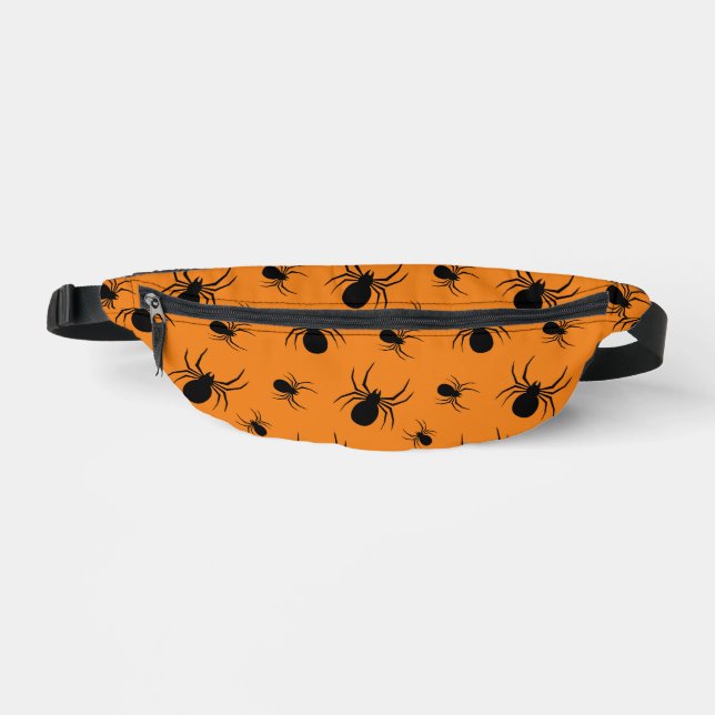 Sacs Banane Araignées Halloween motif noir et orange (Recto)