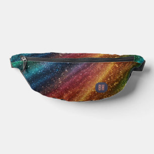 Sacs Banane Arc-en-ciel Élégant Cosmique Abstrait Paillettes d