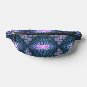 Sacs Banane Art abstrait de fractale 3D motif bleu violet rose