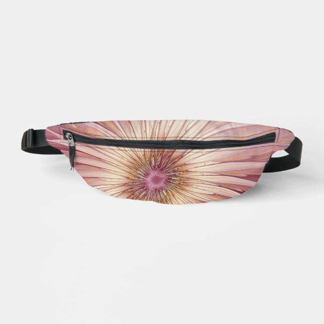 Sacs Banane Art Abstrait Fractal Fleur & Tons de Bourgogne (Recto)