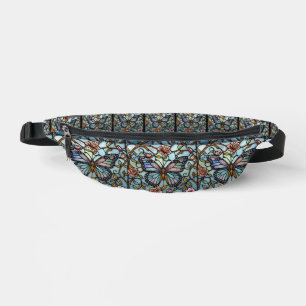 Sacs Banane art de vitrail papillon bleu vintage