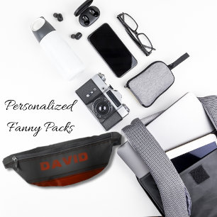 Sacs Banane Bande en cuir rouge pointillée sur les hommes en c