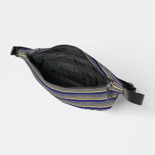 Sacs Banane Bandes d'or et de marine à motifs