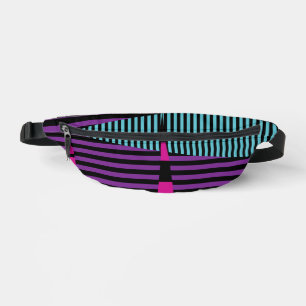 Sacs Banane Bandes sur bandes - rose, pourpre, bleu et noir