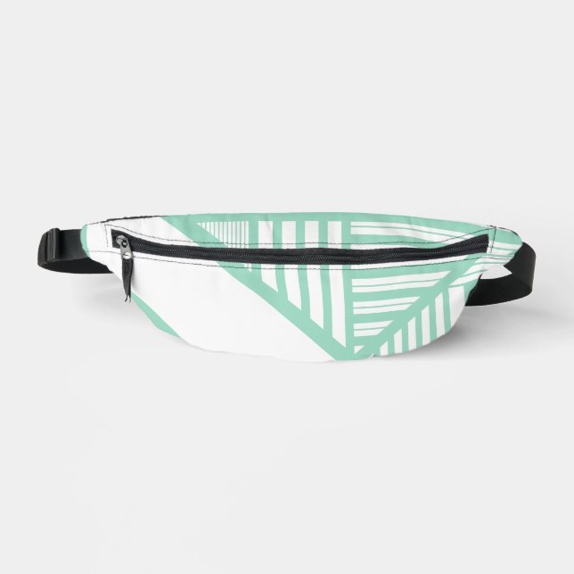 Sacs Banane Bandes triangulaires - Vert et blanc de menthe (Recto)