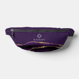 Sacs Banane Bar Mitzvah Violet Or personnalisé Juif