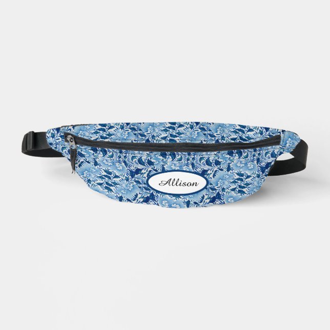 Sacs Banane Beau Damassé Bleu (Recto)