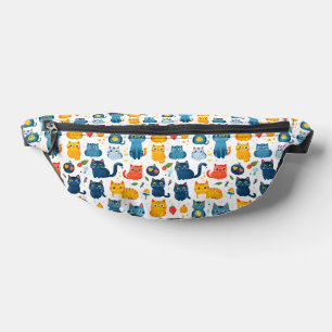 Sacs Banane Beaux chats kawaii, jouer avec des jouets blanc ba