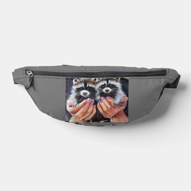 Sacs Banane Bébé raccons dans les mains Fanny Packs (Poser)