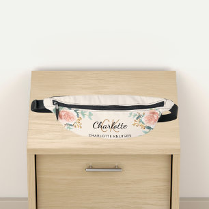 Sacs Banane Beige rose or fleurie nom de la végétation monogra