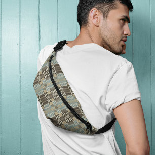 Sacs Banane Beige Turquoise Bleu Vert Taupe Brown Motif tribal