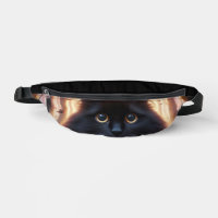 Belle Fluffy Chat Noir avec yeux or