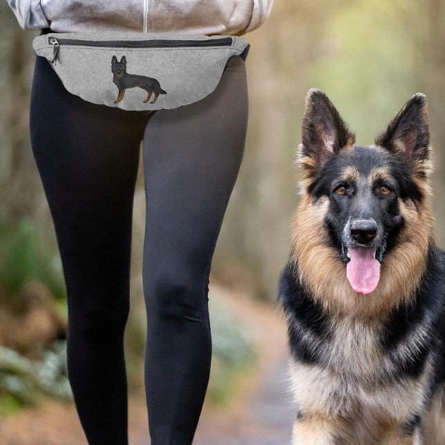 Sacs Banane Berger Allemand Bi-Noir mignon Cartoon Chien Gris (Please note: This image is a digital mockup. The product may not be in scale.)