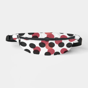 Sacs Banane blanc avec des points noirs et rouges