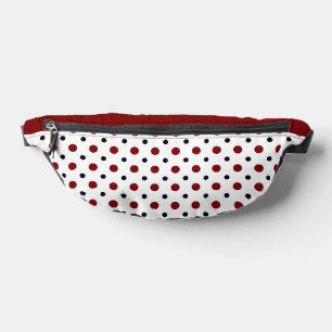 Sacs Banane Blanc avec des pois noirs et rouges
