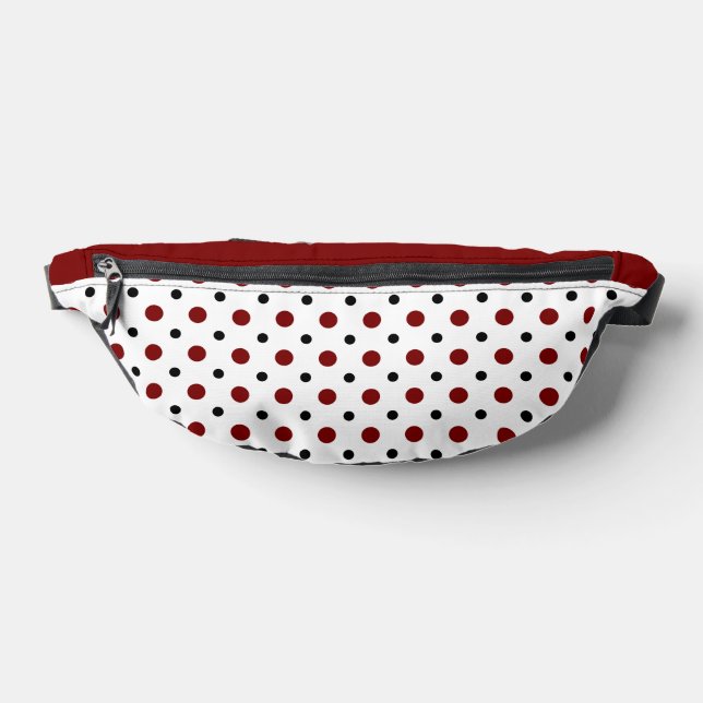 Sacs Banane Blanc avec des pois noirs et rouges (Poser)