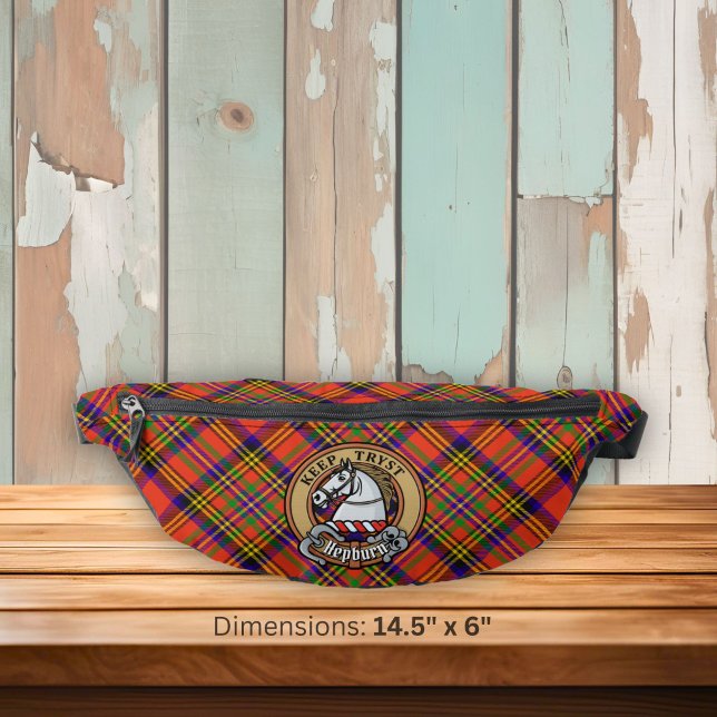 Sacs Banane Blason de Clan Hepburn sur tartan (Créateur téléchargé)
