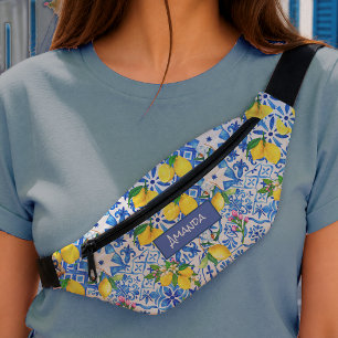 Sacs Banane Bleu majolique d'été citrique méditerranéen sicili