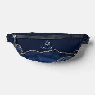 Sacs Banane Bleu marine or juif Bat Mitzvah personnalisé