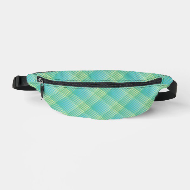 Sacs Banane Blue Green Checker Abstract Pattern (Recto)
