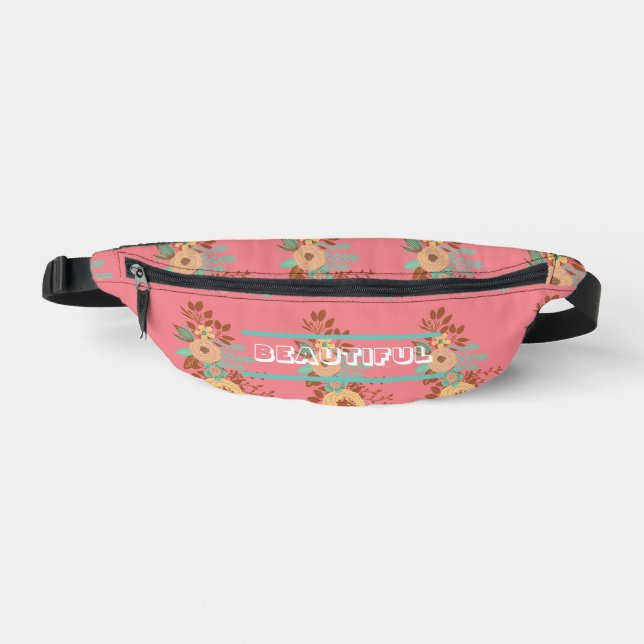 Sacs Banane Boho moderne rose floral (Recto)
