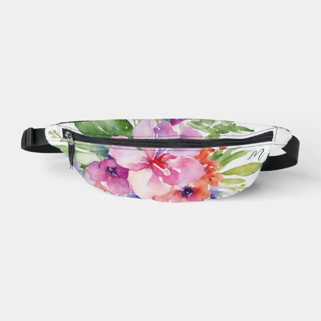 Sacs Banane Bouquet floral aquarelle (Recto)