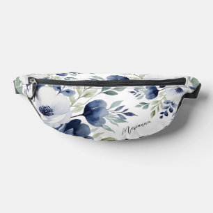 Sacs Banane Bouquet floral bleu et blanc