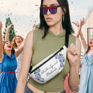 Sacs Banane Bride Squad Blue Floral Elegant Parties scintillan