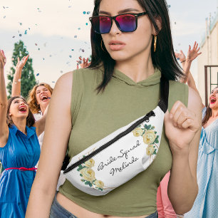 Sacs Banane Bride Squad Jaune Floral jolie Parties scintillant